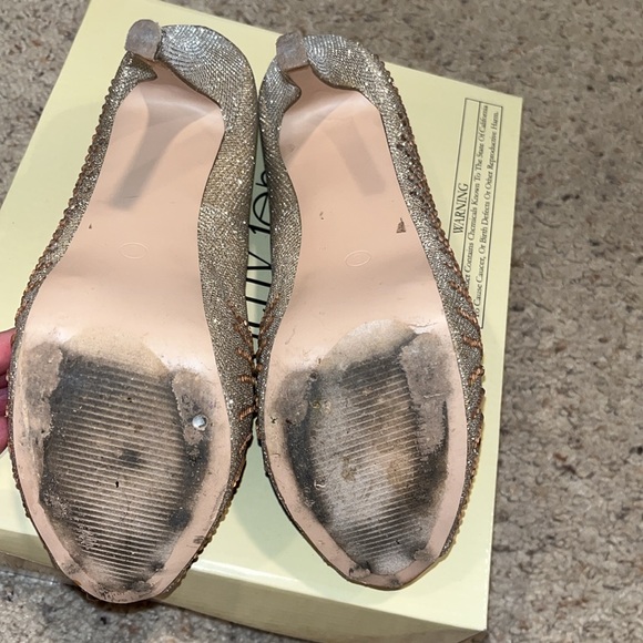 Cathy Jean sparkle open toe platform heels Gold size 8 - Picture 7 of 8